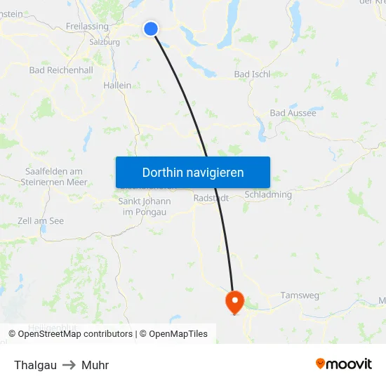 Thalgau to Muhr map