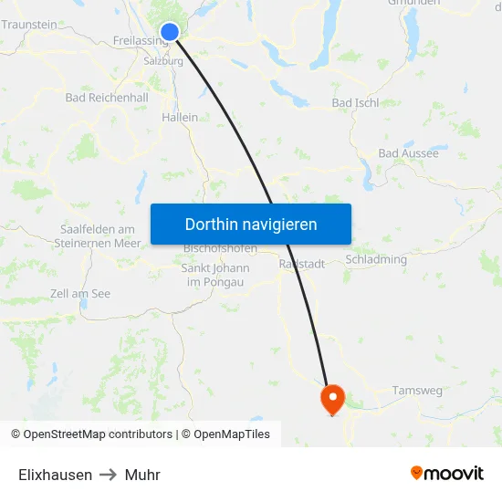 Elixhausen to Muhr map