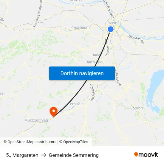 5., Margareten to Gemeinde Semmering map