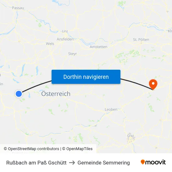 Rußbach am Paß Gschütt to Gemeinde Semmering map