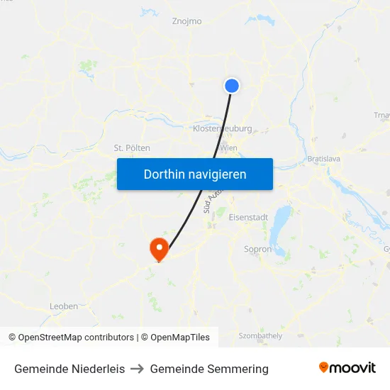 Gemeinde Niederleis to Gemeinde Semmering map