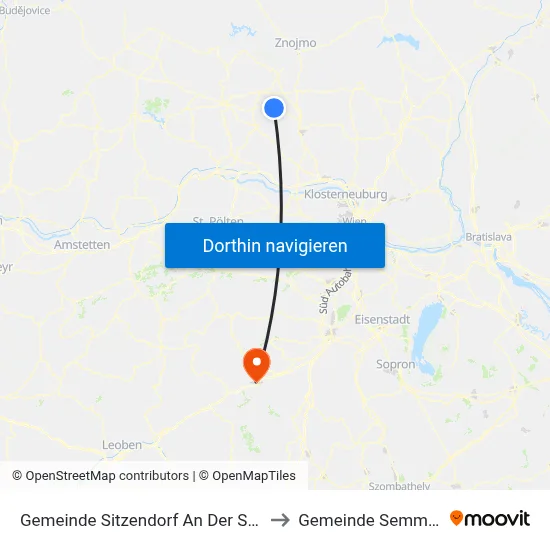 Gemeinde Sitzendorf An Der Schmida to Gemeinde Semmering map