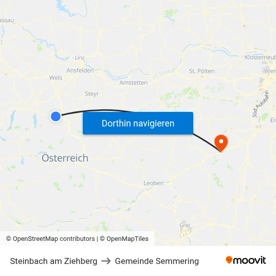 Steinbach am Ziehberg to Gemeinde Semmering map