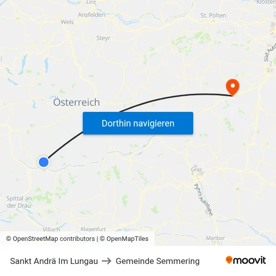 Sankt Andrä Im Lungau to Gemeinde Semmering map