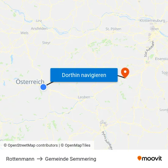 Rottenmann to Gemeinde Semmering map