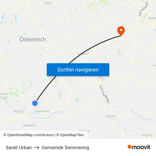 Sankt Urban to Gemeinde Semmering map