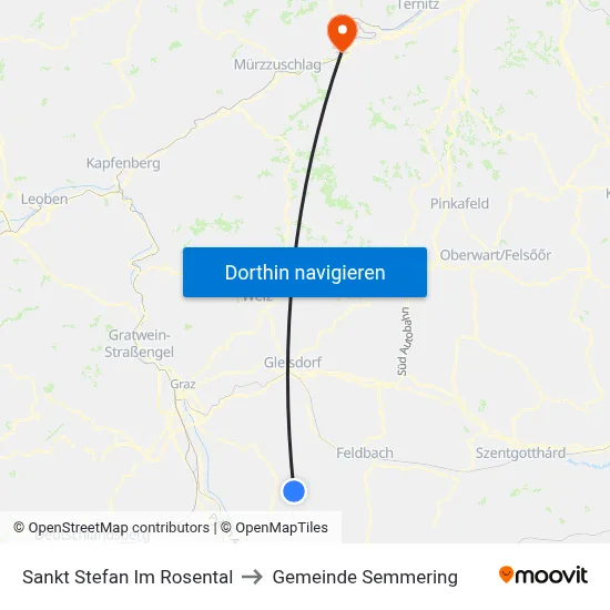 Sankt Stefan Im Rosental to Gemeinde Semmering map