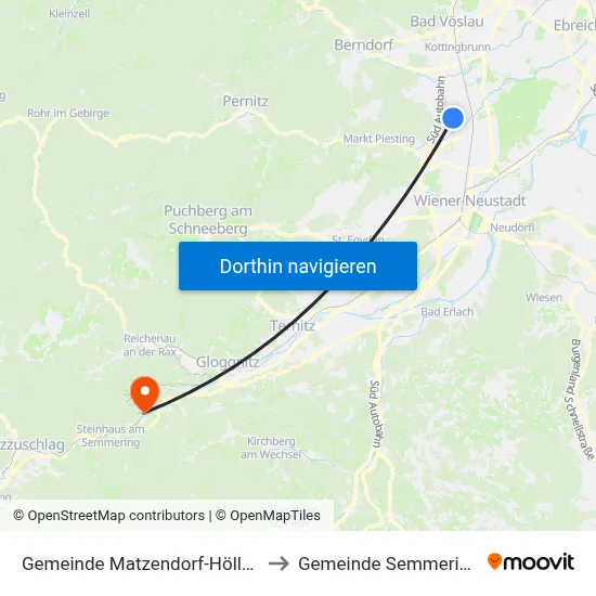 Gemeinde Matzendorf-Hölles to Gemeinde Semmering map