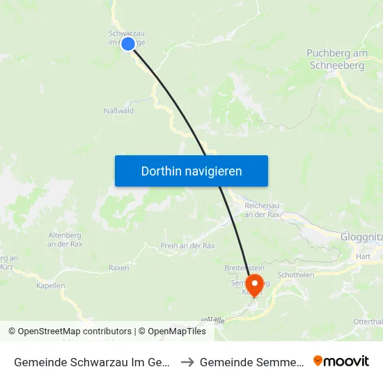 Gemeinde Schwarzau Im Gebirge to Gemeinde Semmering map