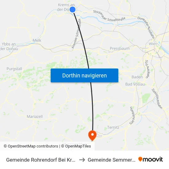 Gemeinde Rohrendorf Bei Krems to Gemeinde Semmering map