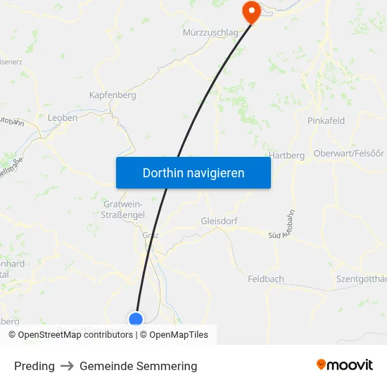 Preding to Gemeinde Semmering map