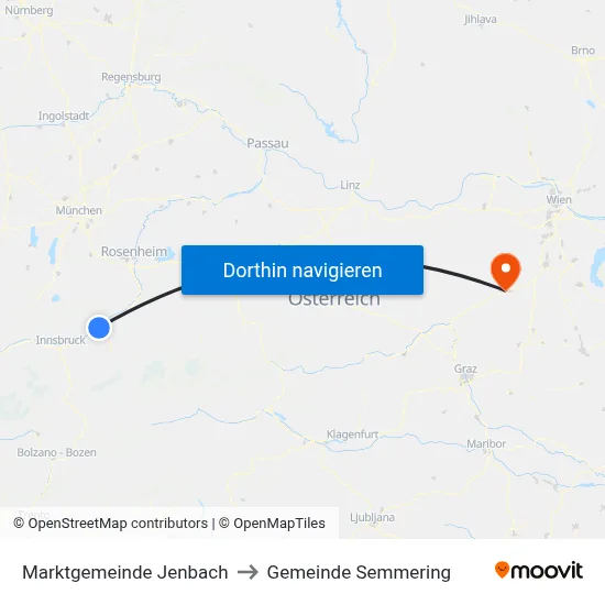 Marktgemeinde Jenbach to Gemeinde Semmering map