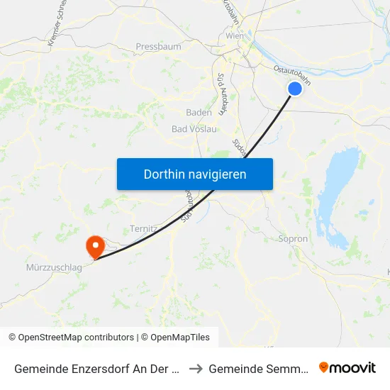 Gemeinde Enzersdorf An Der Fischa to Gemeinde Semmering map