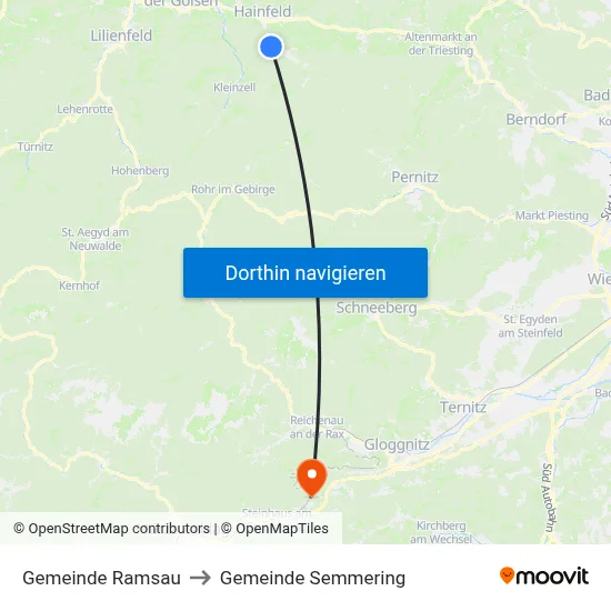 Gemeinde Ramsau to Gemeinde Semmering map