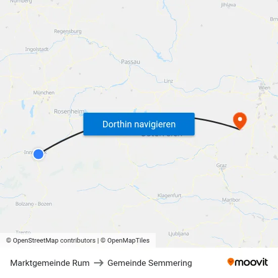 Marktgemeinde Rum to Gemeinde Semmering map