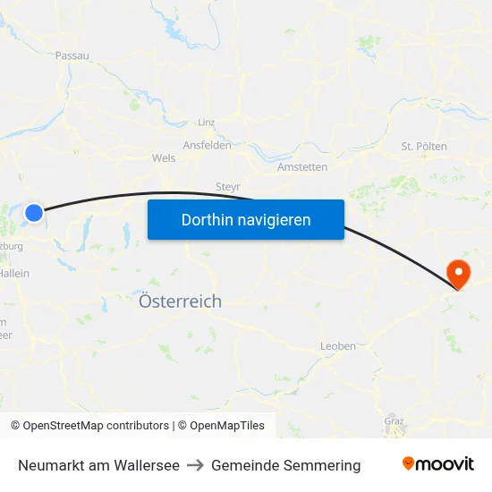 Neumarkt am Wallersee to Gemeinde Semmering map