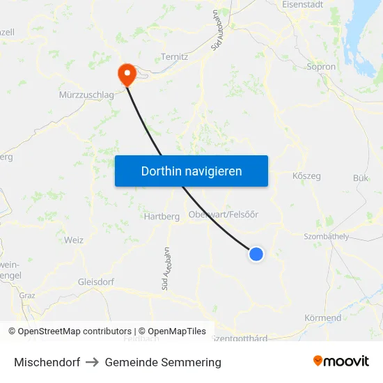 Mischendorf to Gemeinde Semmering map