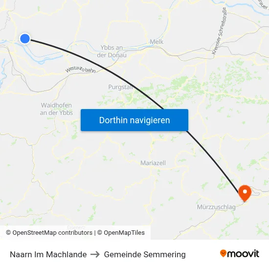 Naarn Im Machlande to Gemeinde Semmering map