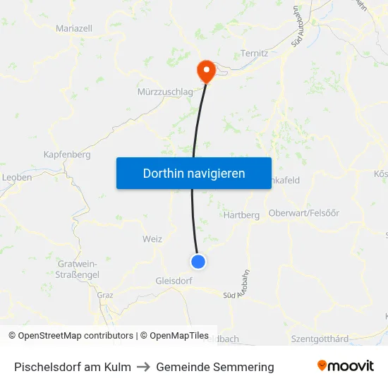Pischelsdorf am Kulm to Gemeinde Semmering map