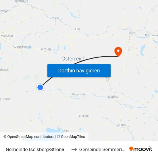 Gemeinde Iselsberg-Stronach to Gemeinde Semmering map