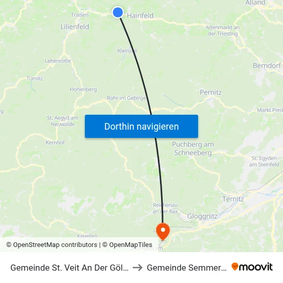 Gemeinde St. Veit An Der Gölsen to Gemeinde Semmering map
