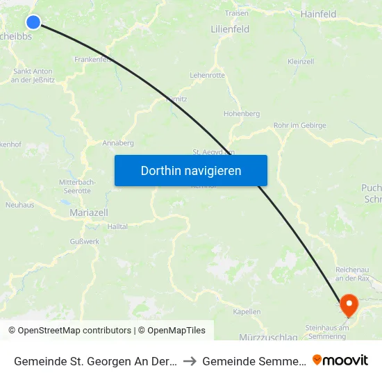Gemeinde St. Georgen An Der Leys to Gemeinde Semmering map