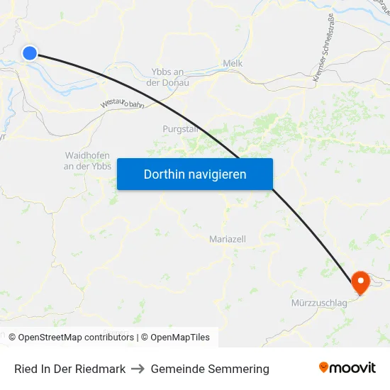 Ried In Der Riedmark to Gemeinde Semmering map