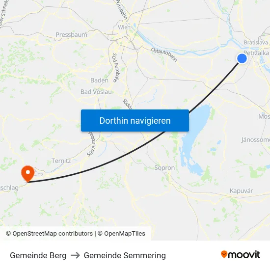 Gemeinde Berg to Gemeinde Semmering map