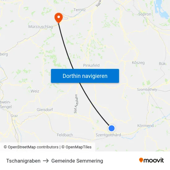 Tschanigraben to Gemeinde Semmering map