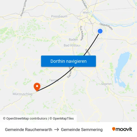 Gemeinde Rauchenwarth to Gemeinde Semmering map
