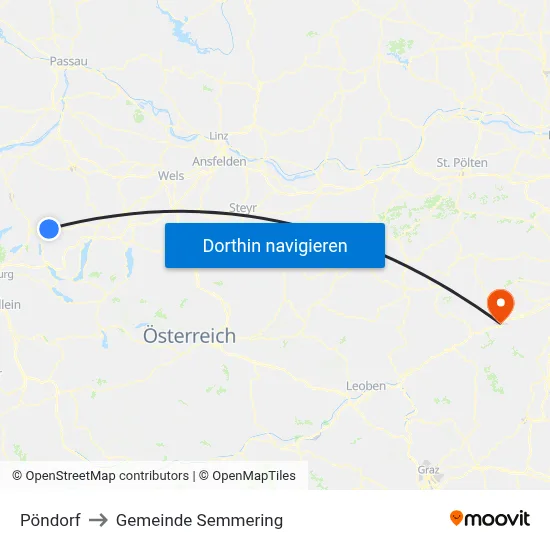 Pöndorf to Gemeinde Semmering map