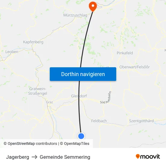 Jagerberg to Gemeinde Semmering map