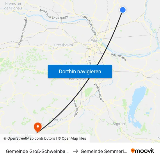 Gemeinde Groß-Schweinbarth to Gemeinde Semmering map