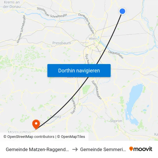 Gemeinde Matzen-Raggendorf to Gemeinde Semmering map