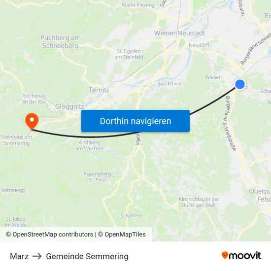 Marz to Gemeinde Semmering map