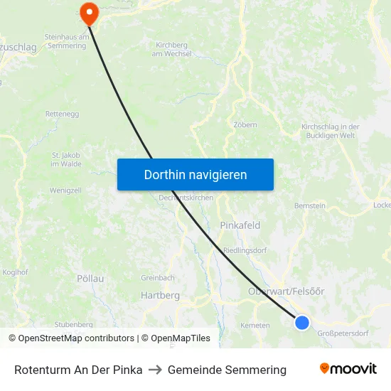 Rotenturm An Der Pinka to Gemeinde Semmering map
