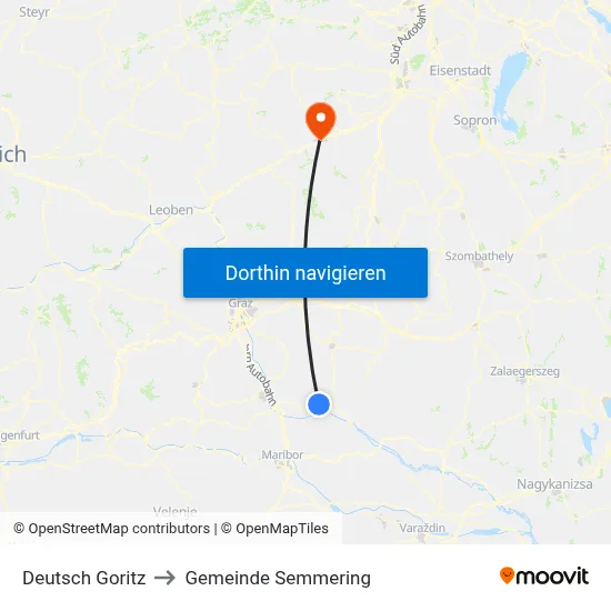 Deutsch Goritz to Gemeinde Semmering map