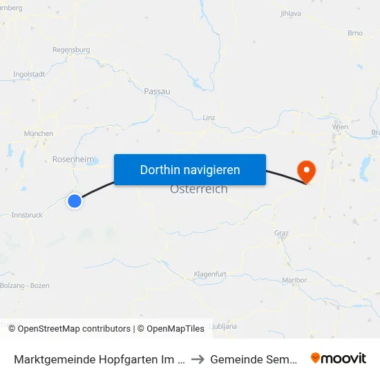 Marktgemeinde Hopfgarten Im Brixental to Gemeinde Semmering map