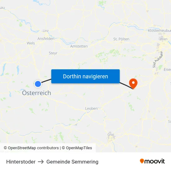 Hinterstoder to Gemeinde Semmering map