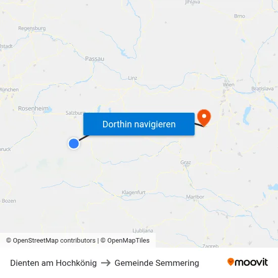 Dienten am Hochkönig to Gemeinde Semmering map