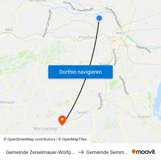 Gemeinde Zeiselmauer-Wolfpassing to Gemeinde Semmering map