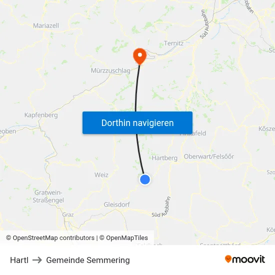 Hartl to Gemeinde Semmering map