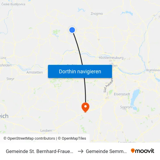 Gemeinde St. Bernhard-Frauenhofen to Gemeinde Semmering map
