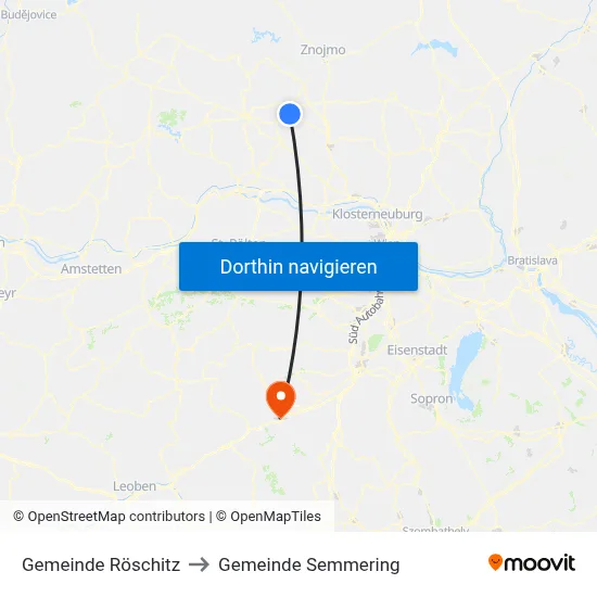 Gemeinde Röschitz to Gemeinde Semmering map