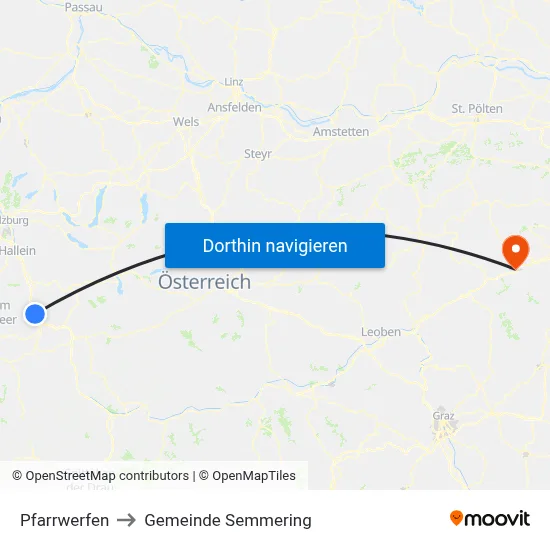 Pfarrwerfen to Gemeinde Semmering map