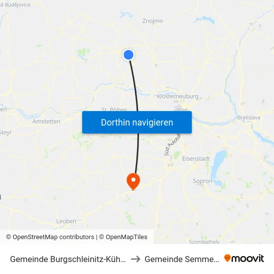 Gemeinde Burgschleinitz-Kühnring to Gemeinde Semmering map