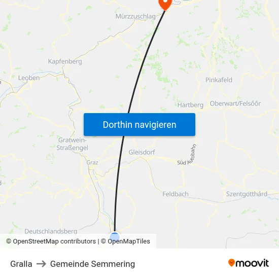 Gralla to Gemeinde Semmering map