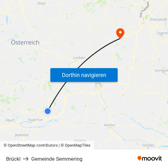 Brückl to Gemeinde Semmering map