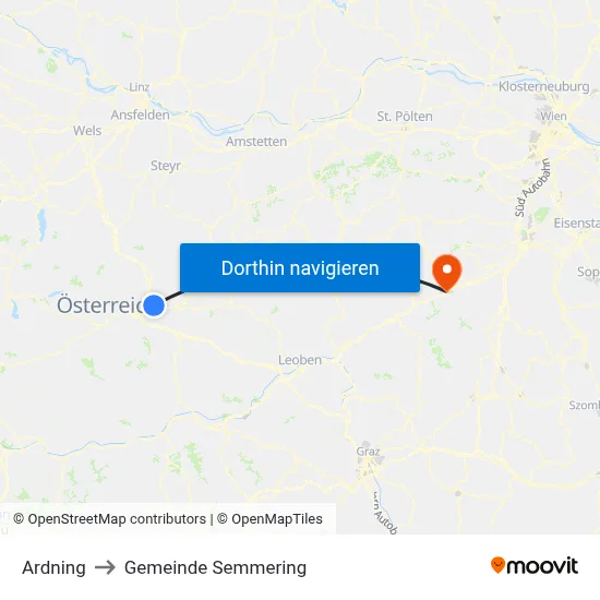 Ardning to Gemeinde Semmering map
