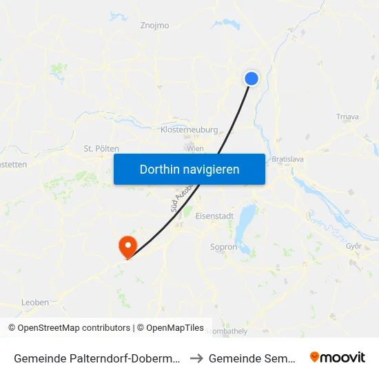 Gemeinde Palterndorf-Dobermannsdorf to Gemeinde Semmering map